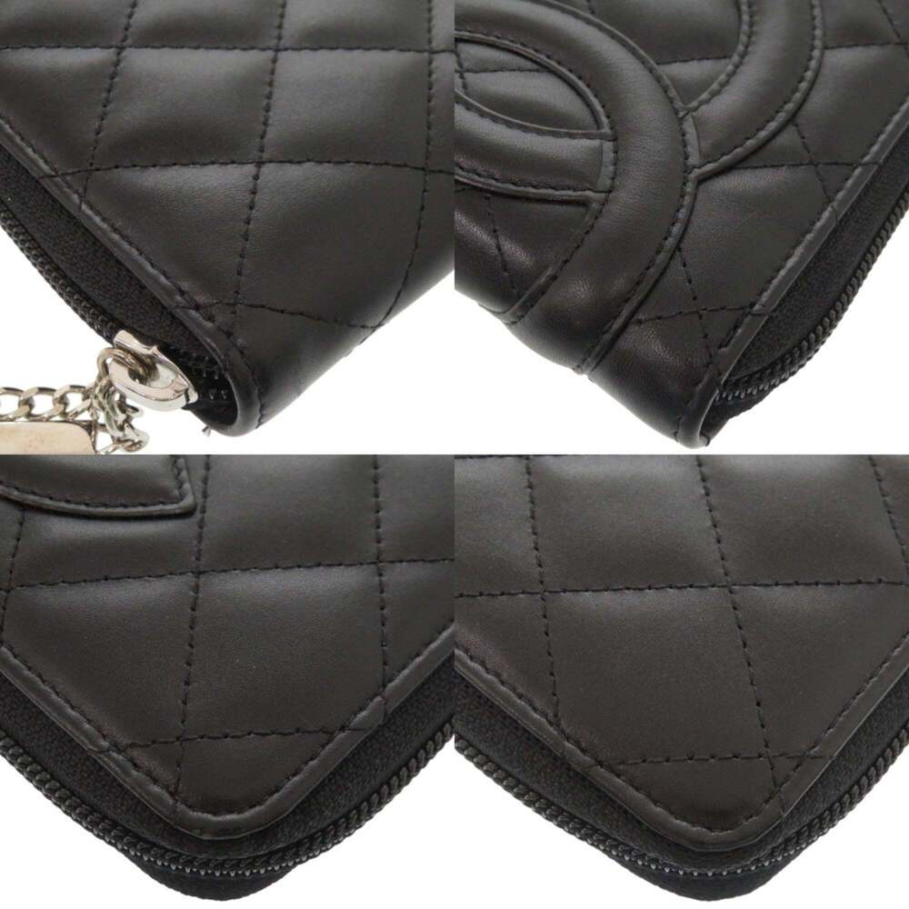 CHANEL Black Leather Logo Wallet - Picture 6 of 8